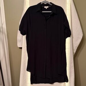 Umgee Black Midi Shirt Dress